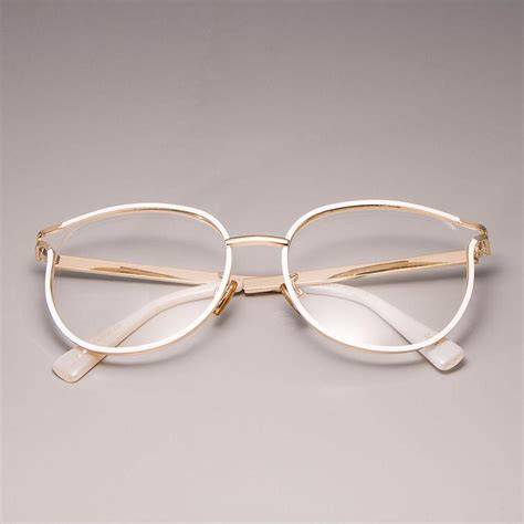 Ladies Cat Eye Glasses Frames For Women Metal frame Optical Fashion Ey ...