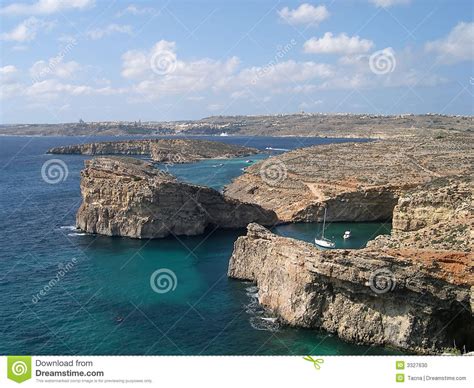 Blue Lagoon at Comino Island Stock Photo - Image of middlesea, island ...