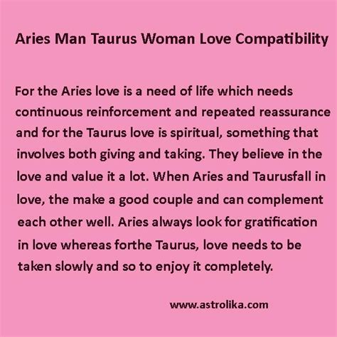 Aries Man and Taurus Woman Love Compatibility