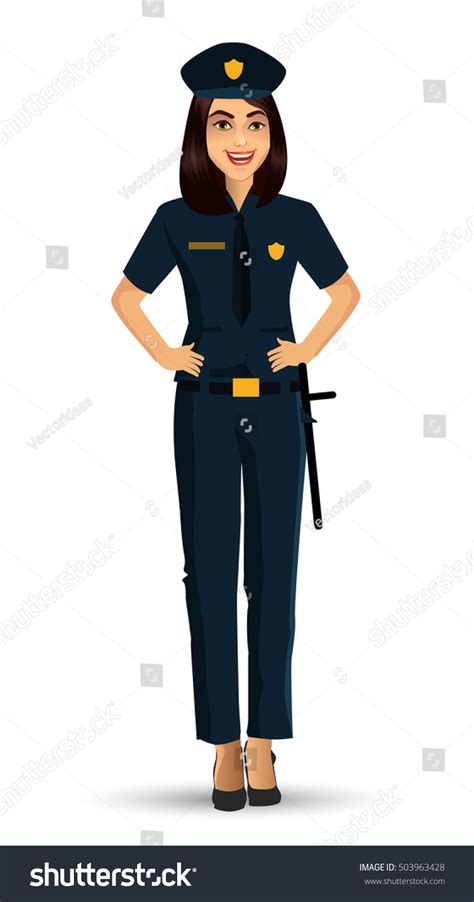 Police Woman Uniform Vector Illustration Isolated Stock Vector (Royalty ...