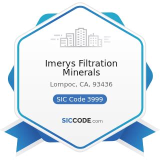 Imerys Filtration Minerals - ZIP 93436, NAICS 339999