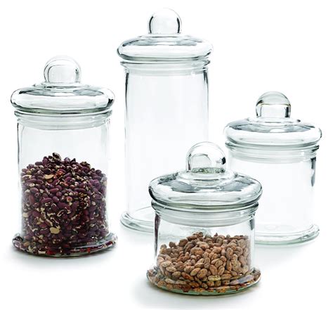 Anchor Hocking Glass Round Storage Container with Glass Lid 4 Piece Set ...