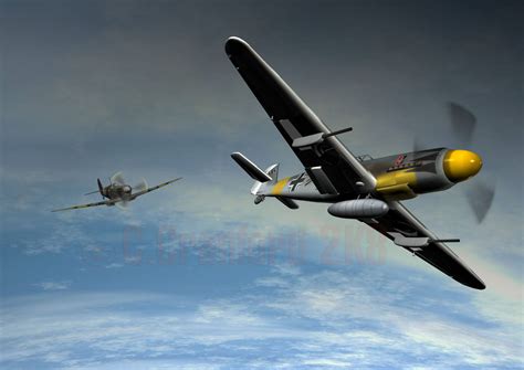 Spitfire vs me-109 by gunstar1 on DeviantArt