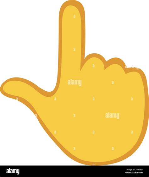 vector illustration of a yellow cartoon hand pointing up Stock Vector ...