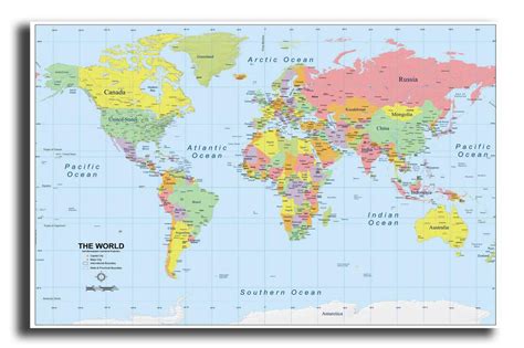 Download Free Large World Map Poster | World Map With Countries