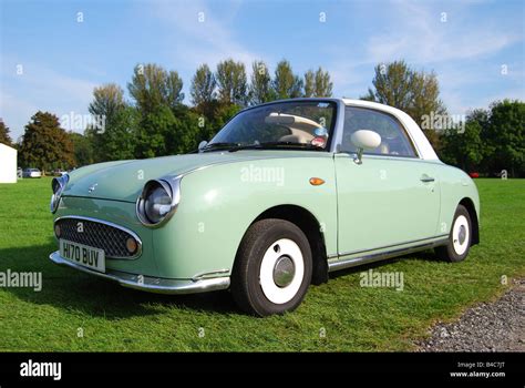 Nissan Figaro 2-seater car, Penshurst, Kent, England, United Kingdom ...