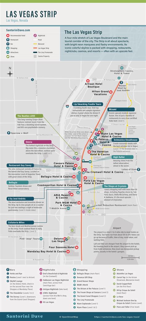 Las Vegas Hotel Map - The Strip and Downtown