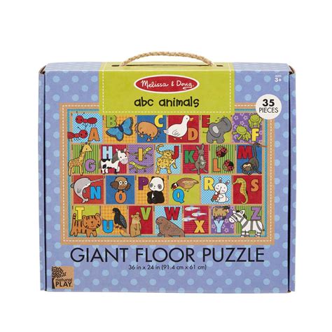 Melissa & Doug Natural Play Giant Floor Puzzle: ABC Animals (35 Piece ...