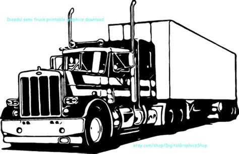 Semi Truck Silhouette Png SVG Clipart Semi DIESAL Truck Cab Clip Art ...