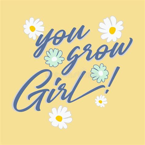 You Grow Girl! Many Flower, Graphic Design Print T-shirts Stock Vector ...