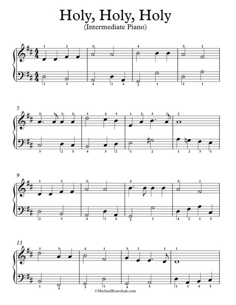 Free Piano Arrangement Sheet Music – Holy, Holy, Holy – Michael Kravchuk