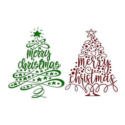 Merry Christmas Tree Cuttable Design SVG PNG DXF & Eps Designs | Etsy