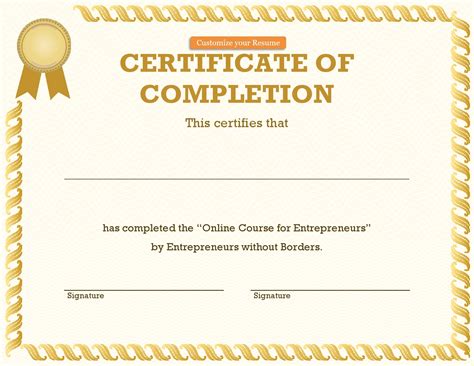 29 Great Certificate of Completion Templates (100% FREE)