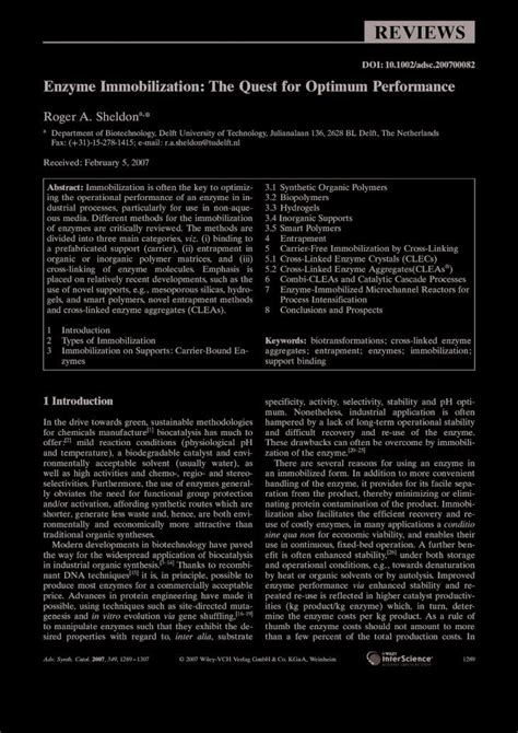 (PDF) Enzyme Immobilization Review Article - DOKUMEN.TIPS