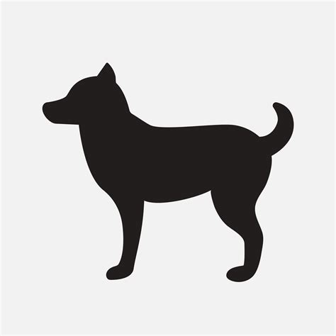 Dog silhouette. Black pet side view. Vector illustration on white ...