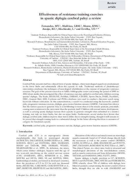 (PDF) Effectiveness of resistance training exercises in spastic ...