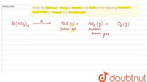 Write the balanced chemical equation for each of the following ...