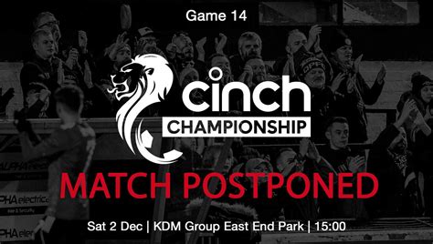 Dunfermline Match Postponed | Queen's Park Football Club