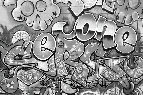 Graffiti Wall Black and White Photograph by Michael Hills - Fine Art ...