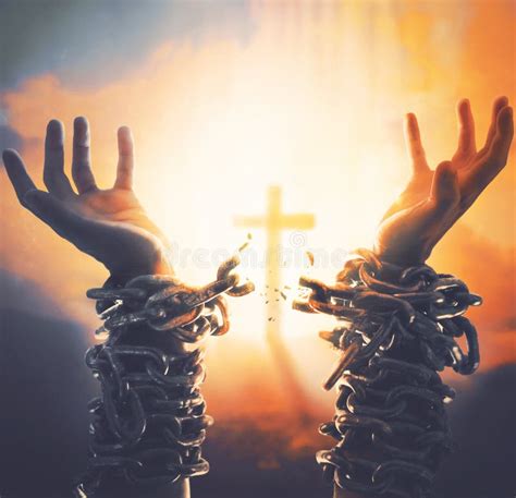 Broken Chains and Cross stock image. Image of freedom - 255093425