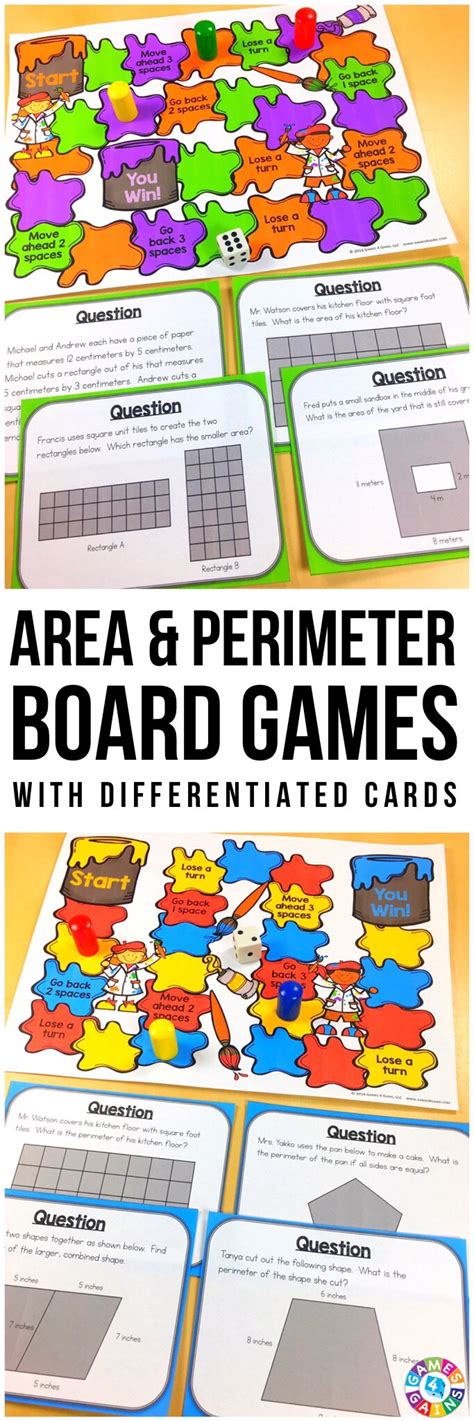 Area and Perimeter Games Bundle: Area and Perimeter Task Cards {Save ...