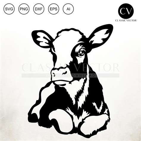 Cute Calf Svg, Calf Png, Calf Vector, Calf Cricut File, Calf Silhouette ...