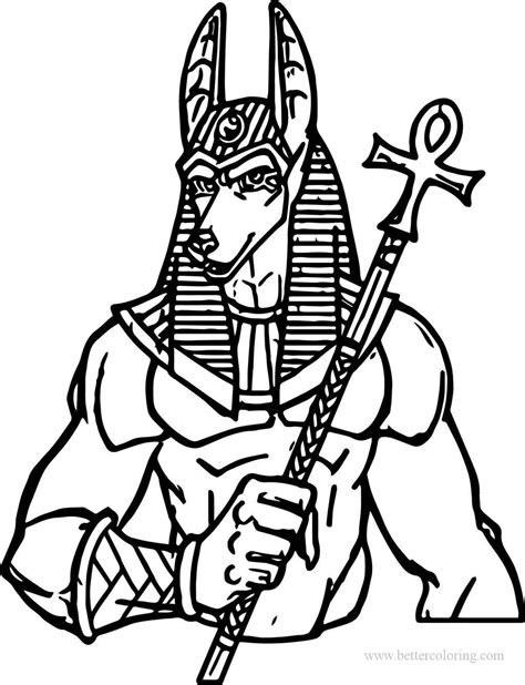 Anubis of Egyptian Gods Coloring Pages - Free Printable Coloring Pages