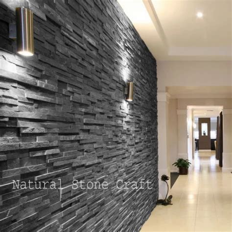 Black Slate Stacking Wall Cladding Tiles at Rs 90/square feet ...