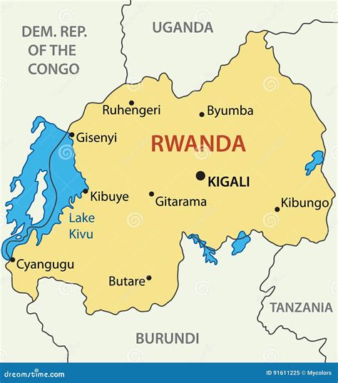 Republic of Rwanda - Vector Map Stock Vector - Illustration of rwandan ...