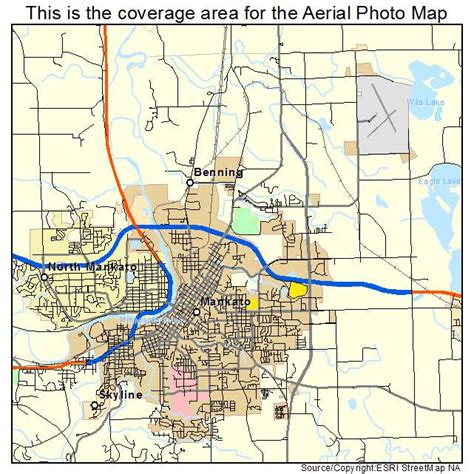 Aerial Photography Map of Mankato, MN Minnesota