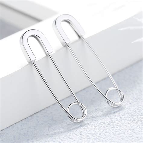 Amy and Annette - Sterling Silver Safety Pin Earrings - Walmart.com ...