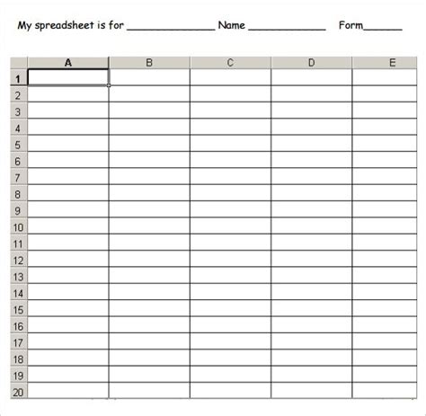 Printable Blank Spreadsheet Templates Budget Spreadsheet Template ...