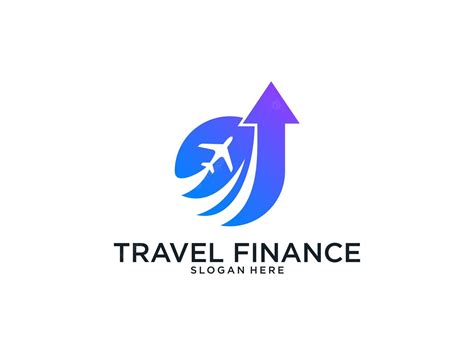 Premium Vector | Travel finance with plane and arrow logo design