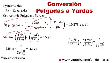 Convertir de Pulgadas a Yardas (in a yd) - YouTube