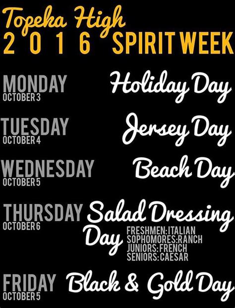 Homecoming Spirit Week Themes – The Tower