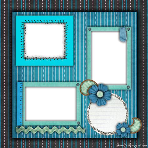 Free Printable Scrapbook Layouts | blue and stripes layout file size ...