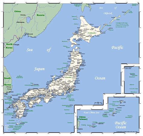 Detailed map of Japan with cities | Japan | Asia | Mapsland | Maps of ...