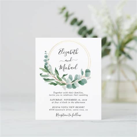 Eucalyptus Watercolor Wedding Invitation | Zazzle