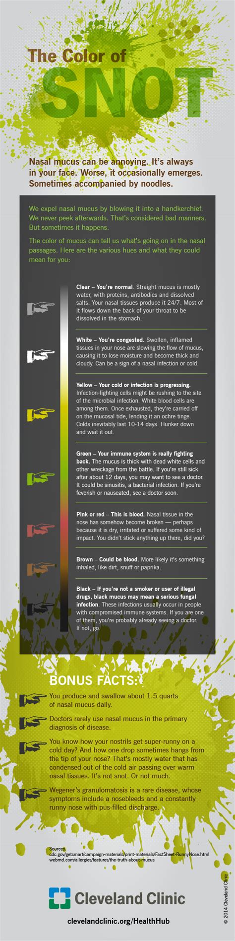 Infographic: What Does The Colour of Your Snot Say About Your Health ...