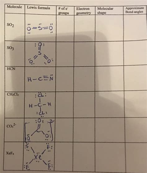 Solved Molecule | Lewis formula # ofe | Electron Molecular | Chegg.com