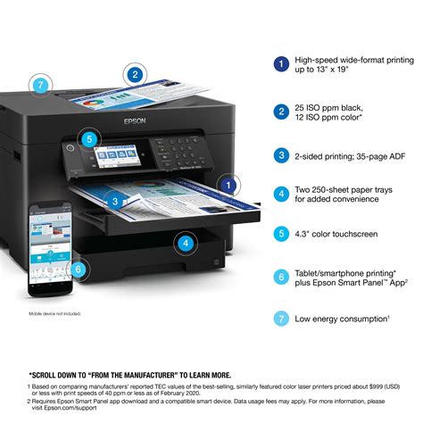 Epson Workforce Pro WF-7840 Wireless All-in-One Wide-Format Printer ...