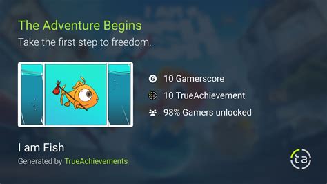 The Adventure Begins achievement in I Am Fish