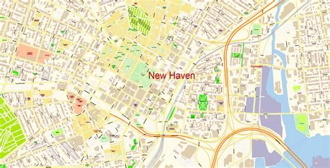 New Haven Connecticut US Map Vector Exact City Plan detailed Street Map ...