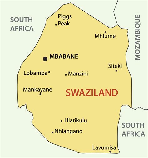 Political Map Of Eswatini Swaziland Eswatini Swaziland Districts Map ...