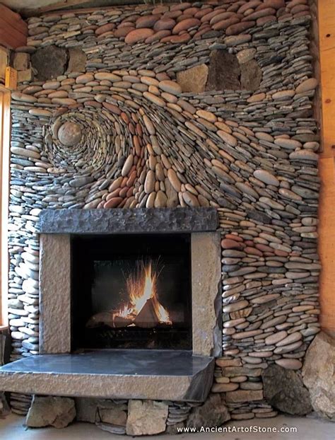 Fire place | River rock fireplaces, Stone fireplace, Rock fireplaces