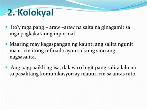 Halimbawa Ng Kolokyal Na Salita - Anti Vuvuzela