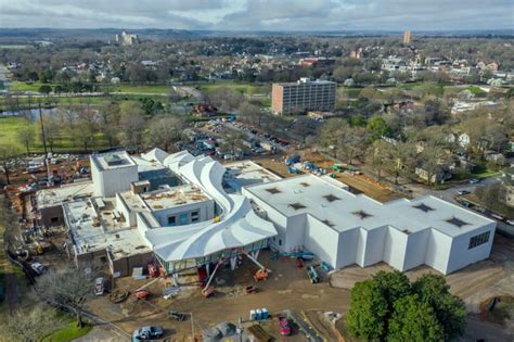 an aerial view of a building under construction