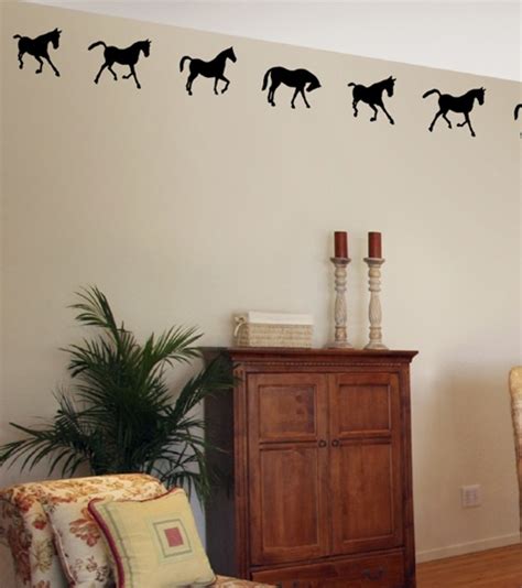 Playful Horse Border Wall Decals Stickers