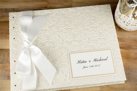 White Guest Book Elegant Guest Book Wedding Guest by OneofaBind