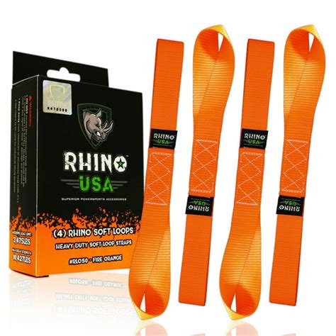 RHINO USA Soft Loop Motorcycle Tie Down Straps - Guaranteed 10,427lb ...